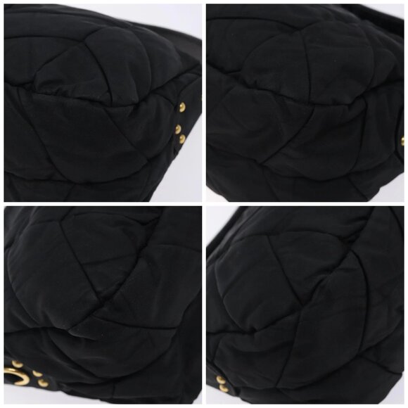 PRADA Shoulder Bag Nylon Black Gold Auth ki5865 - Picture 15 of 16